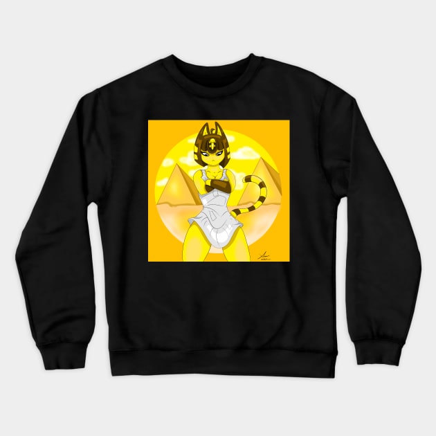 Egyptian yellow cat Crewneck Sweatshirt by XoXy24